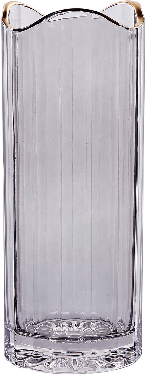 Beliani PERDIKI - Decoratieve vaas - Grijs - Glas