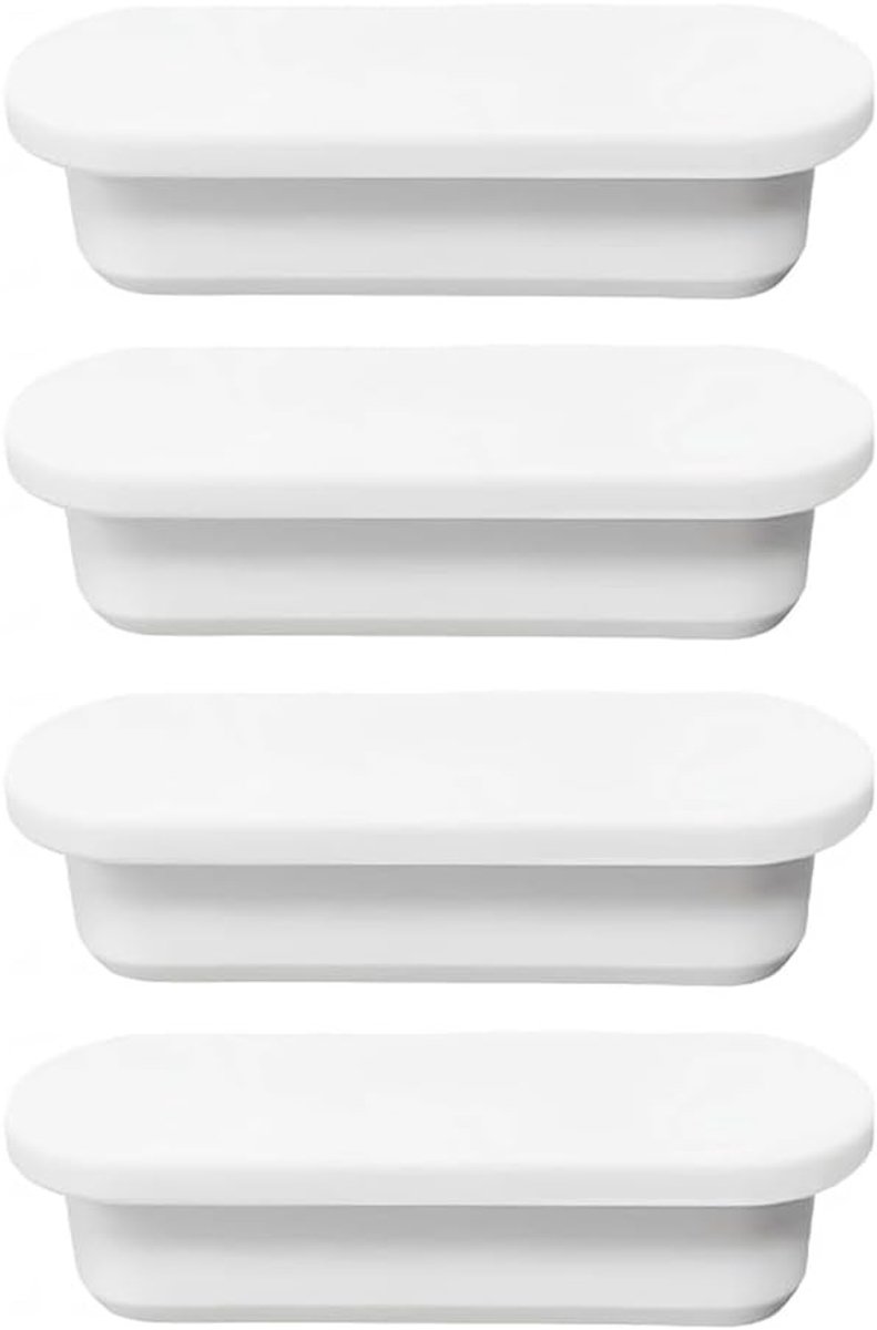 4-delige rubberen afvoerplug voor wastafel, ovalen afvoerbedekking, vervangingsdeksel voor badkamer en keuken, voorkomt lekkages en verstoppingen
