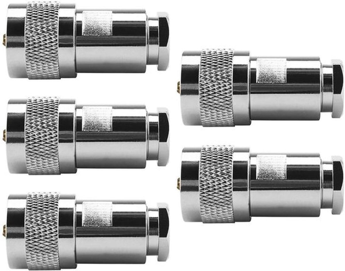 Coax-adapter - Kabelklem - 5 stuks - Compressie-aansluiting - Geschikt voor 5D-FB Aircell 7 Ultraflex 7 LMR300.