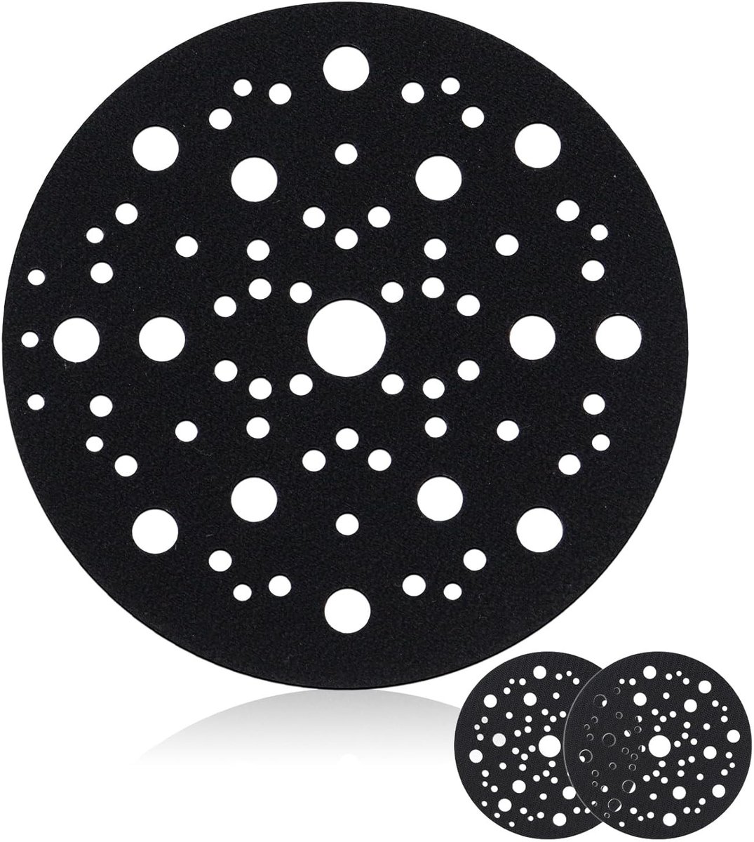 Set van 2 Schuurdiscs van 150 mm met 70 Gaten, Beschermende Pads voor Orbital Schuurmachines, Ideaal voor Schuurwerk en Schijfbescherming