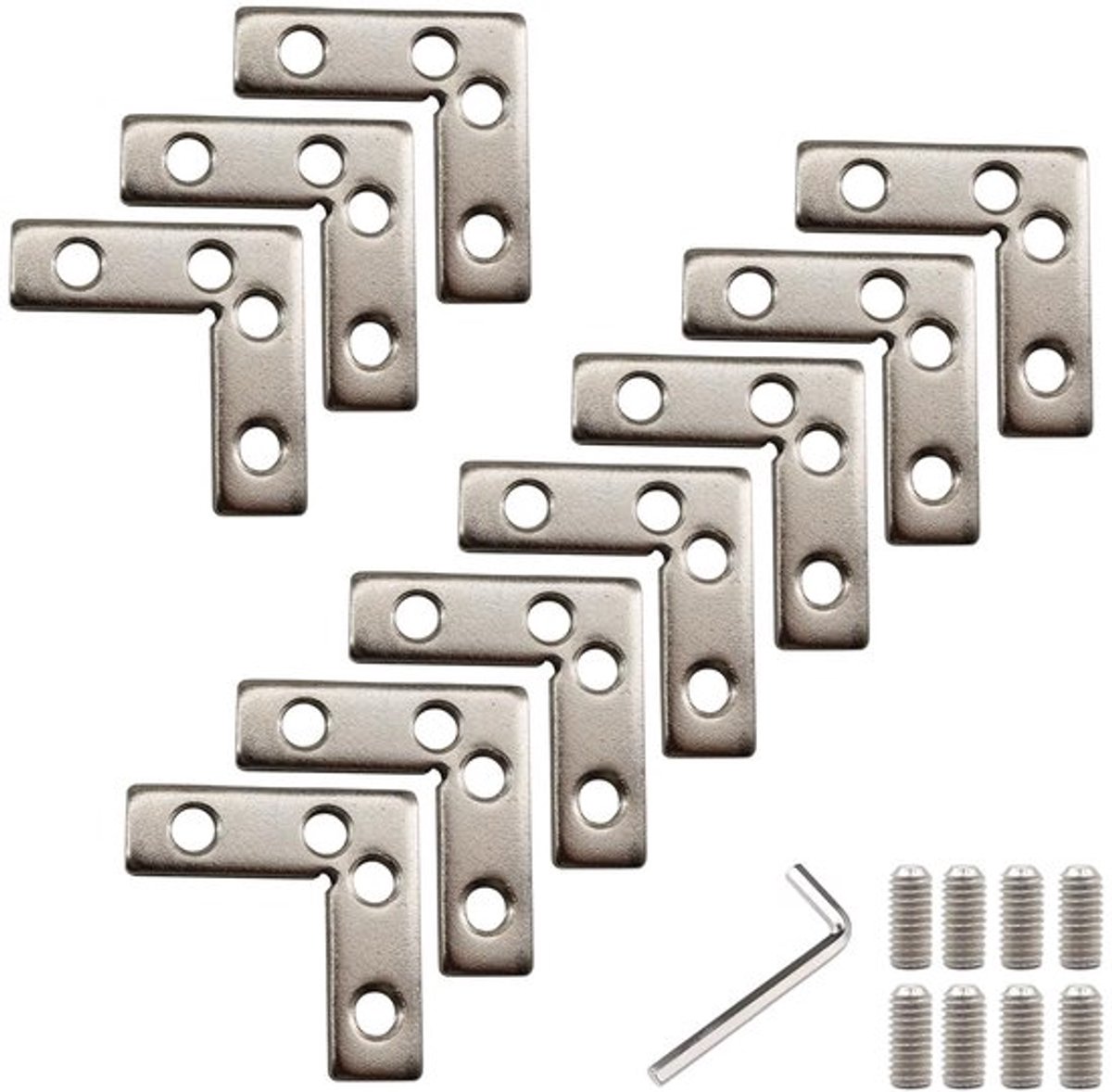 4040 Serie Aluminium Profiel Connector Beugel Set 90 Graden Koolstofstaal L Vorm Connector Kom met Schroeven en Sleutel