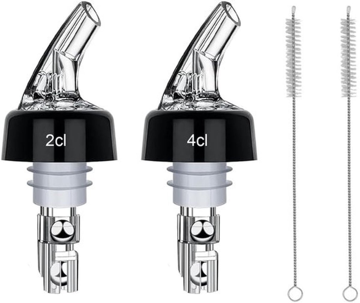 2 cl/4 cl schenktuit, 2 stuks, universeel toepasbaar, bijv. voor wijn, sterke dranken, cocktails en olie