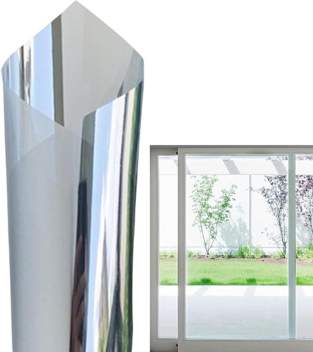 Raamfolie - Inkijkbescherming - Zonwerend - Eenzijdig ondoorzichtig - 200 x 60 cm - Diamond Silver