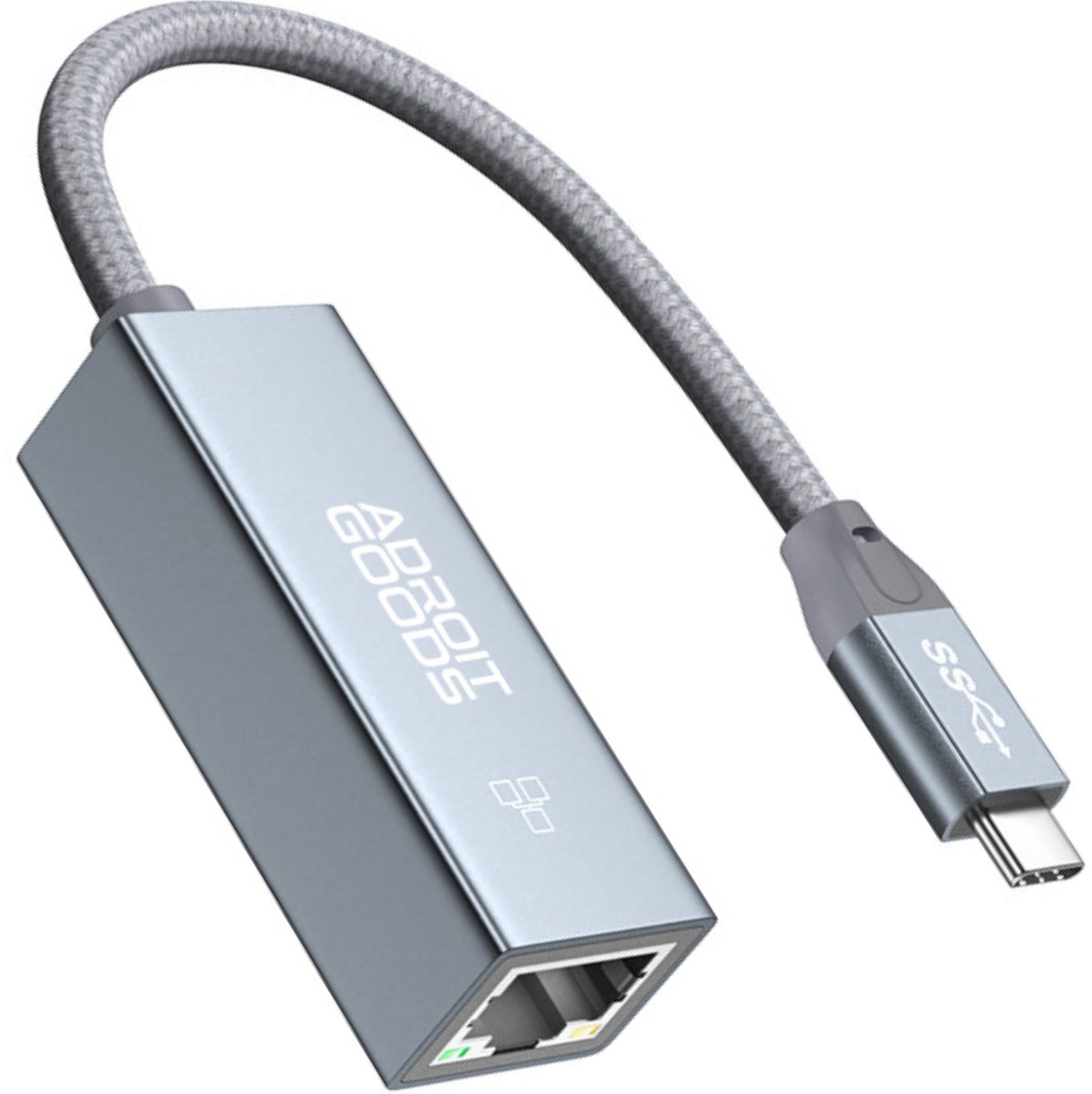 USB-C 3.0 naar RJ45 2.5G (2500Mbps) Ethernet Adapter High Speed LAN Adapter USB-C Netwerkadapter Aluminium Behuizing Plug & Play Stabiele Verbinding