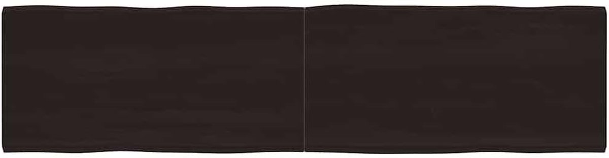 Tafelblad Eikenhout - Houten Tafelblad Plank - Tafel Opknappen - Natuurlijke Rand - 200x50x4 cm - Donkerbruin