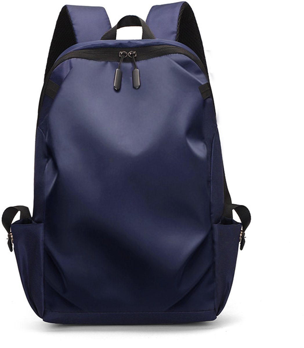 Laptop Rugzak Voor Heren - Effen Stijlvol Ontwerp - Voor Zakelijk, Woon-Werkverkeer, Reizen, School en Dagelijks Gebruik - Past Op 15,6 Inch Laptop - Blauw