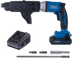 Scheppach Gipsplaatschroefmachine BC-DWD400MS-X - S - 30 Nm - 0 – 4000 rpm - Inclusief 20 V 2,0 Ah accu en 2,4 A lader
