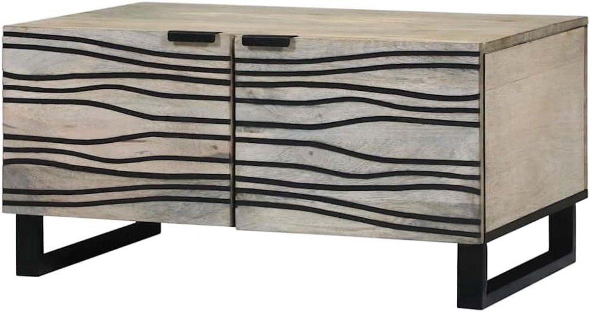 Salontafel Acaciahout - Koffietafel Bijzettafel - Woonkamer Inrichten - Massief Houten Constructie - 80 x 50 x 40 cm - Wit
