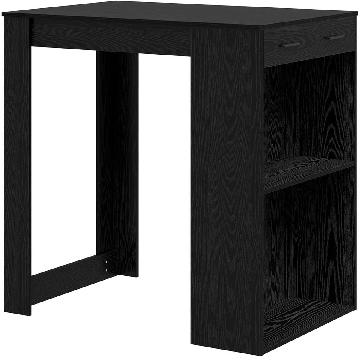 Bartafel Hout - Bistrotafel Hoge Tafel - Keuken Eetkamer - Eigentijds Design Rechthoekig - 1035 cm Hoog - Zwart Eikenlook