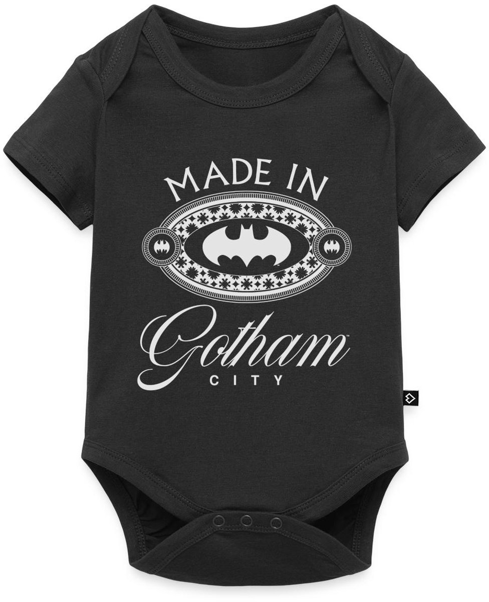Batman Gemaakt In Gotham City Logo Symbool Baby Rompertje Met Korte Mouwen