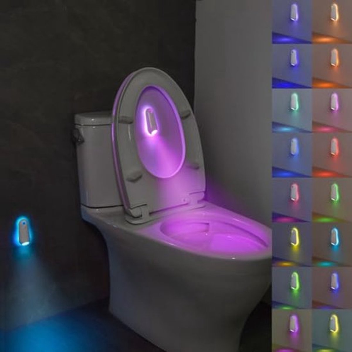Bewegingssensor Toilet Nachtlampje - 16 Kleuren Veranderend Nachtlampje voor Decoratieve Toiletverlichting