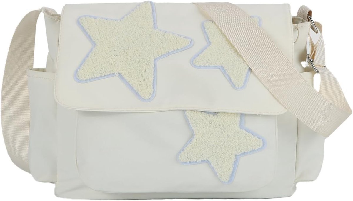 Stijlvolle Schoudertas van Canvas, Y2K Geïnspireerde Messenger Bag, Casual Tote voor Vrouwen, Perfect voor Dagelijks Gebruik en Uitjes