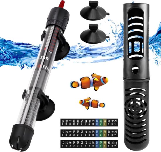 Verstelbare Aquarium Verwarmingselement van 50 W voor 60 L met Thermostaat en Zuignappen voor Optimale Temperatuurregeling