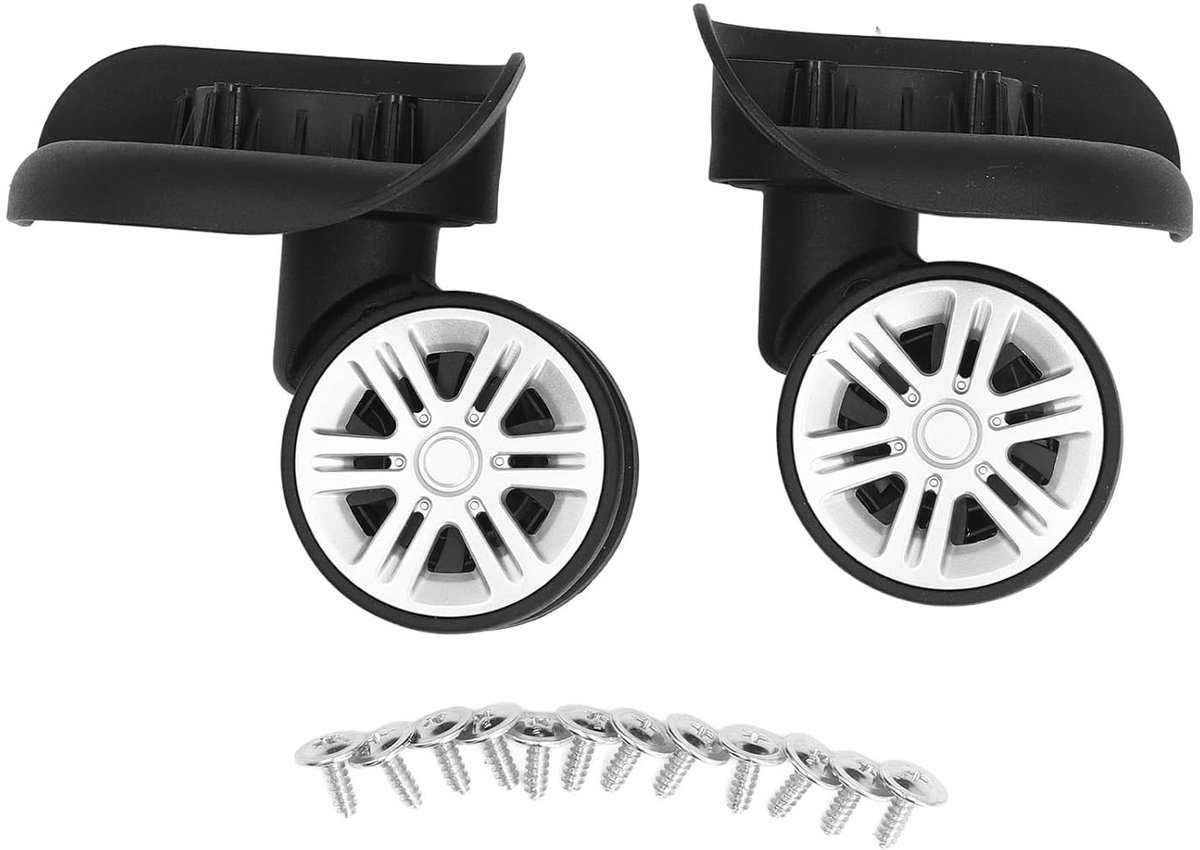 Vervangende bagagekoffer wielen met demping, duurzame ABS wielen voor trolley koffers, soepel rollen en eenvoudig te installeren