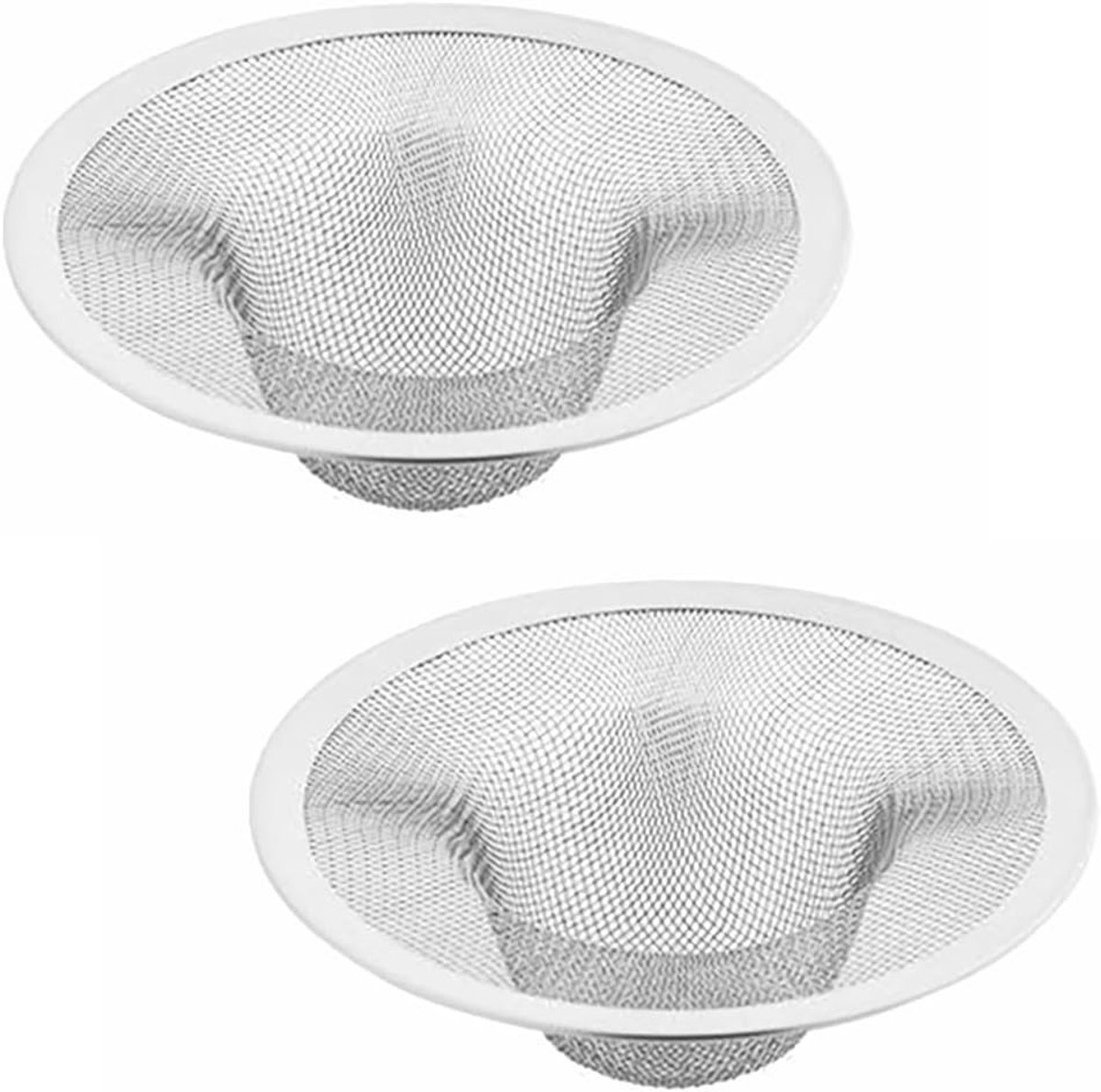 RVS Afvoerfilter voor Badkamer, 2 Stuks, 9cm Haarvanger en Verstopte Afvoer Bescherming voor Bad en Douche Drain