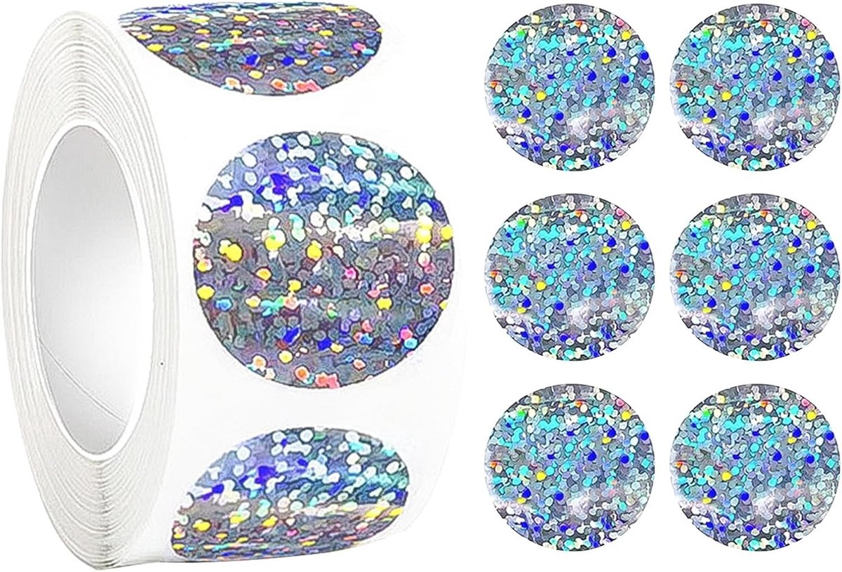 Kleurige ronde stickers van 25 mm, 500 stuks, zelfklevende rol, labels voor creatief gebruik, markeren en organiseren