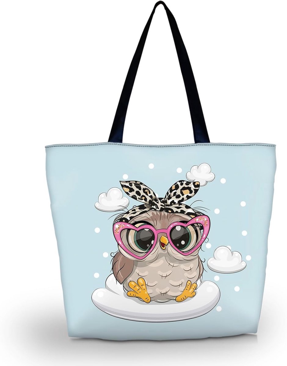 Vouwbare Stoffen Tas met Print - Draagtas voor Winkelen, Cat Design, 43 x 35 x 10 cm, Lichtgewicht en Duurzaam