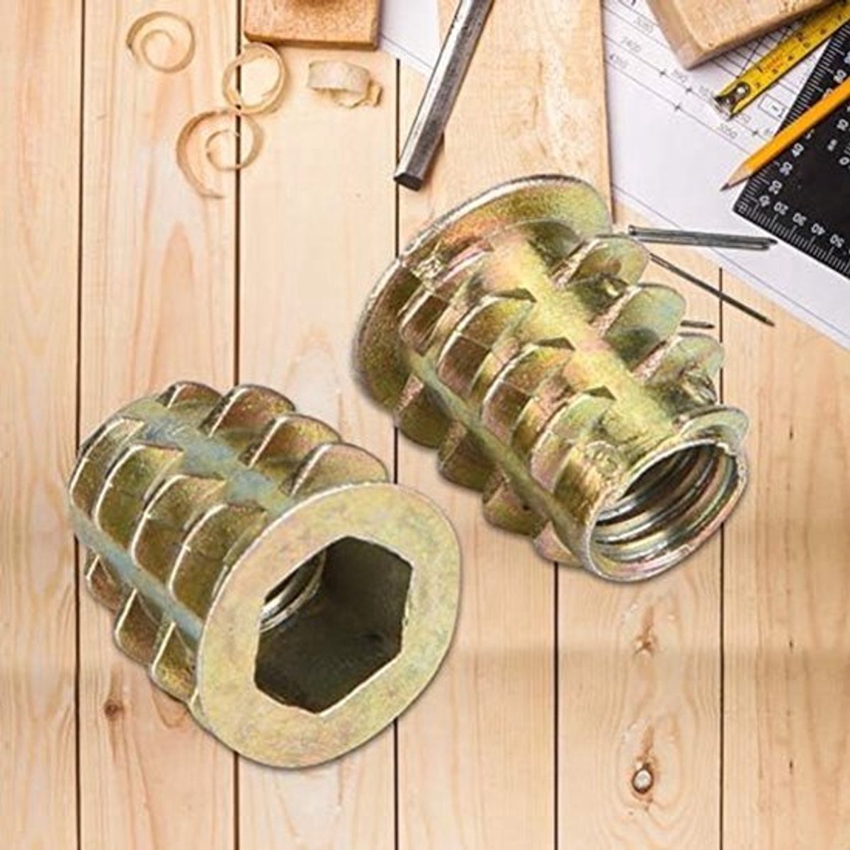 M6 Hex Moer - 50 Stuks - Zink Legering Hexagon Moeren voor Houten Meubels (M6 x 12)
