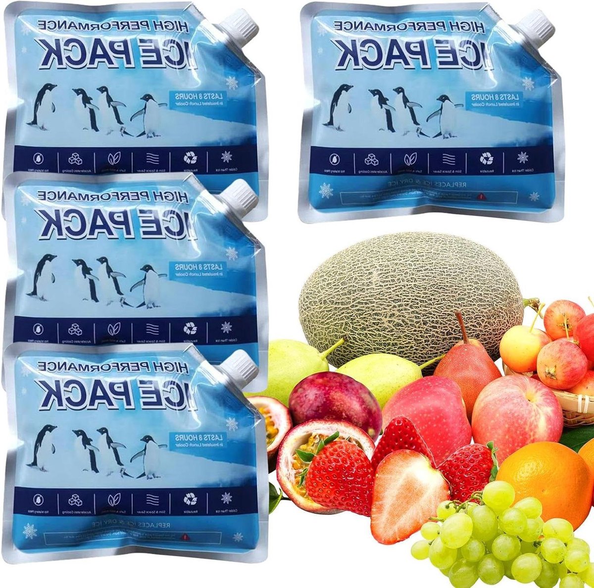 Koelpack Voor Koeltas - Koelelementen Herbruikbaar - Eten Koel Houden - Lekvrij Ontwerp - 350 ml - Wit