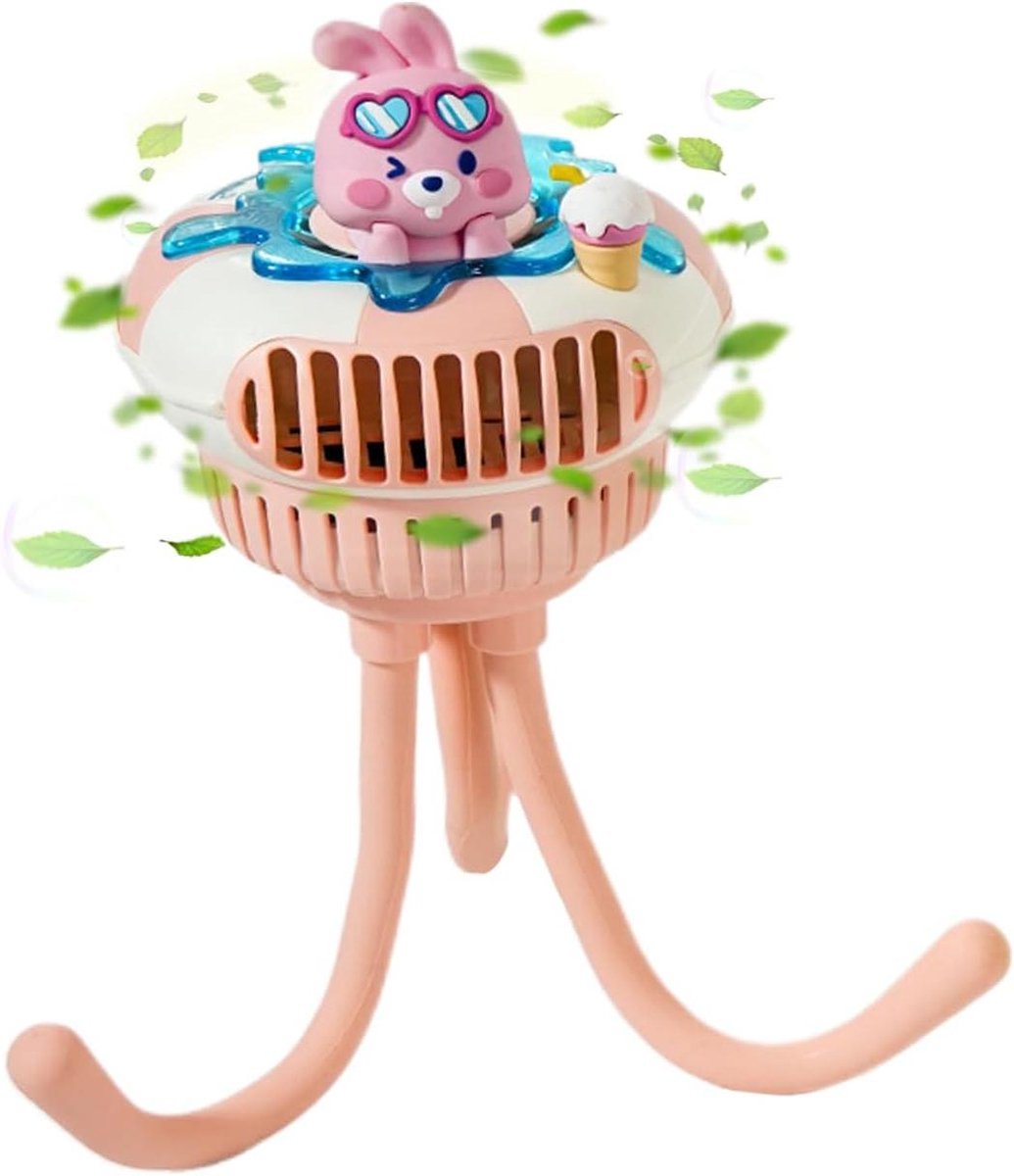 Babyventilator Kinderwagen - Autostoel ventilator - Koel en comfortabel - Stille werking - 24.4 cm - Roze