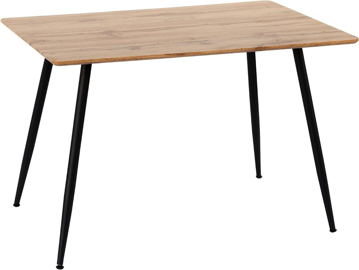 Eettafel Tafelblad - Keukentafel Eetkamertafel - Samen Eten - Robuust Metalen Frame - 115x75 cm - Eiken