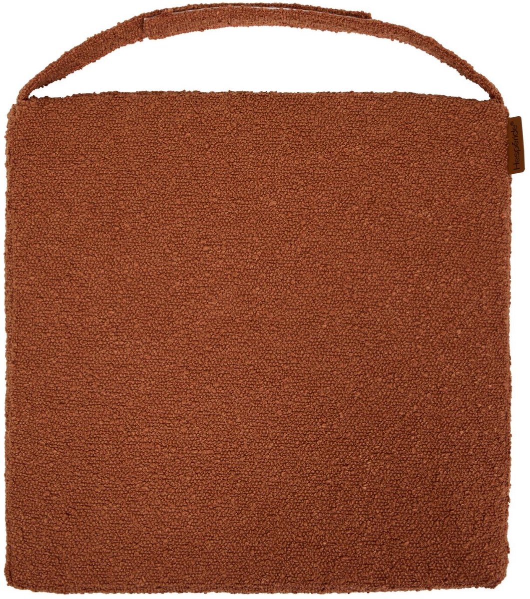 Hespiride stoelkussen Sofia - 40 x 40 x 4 cm - mahonie bruin - boucle - binnen/buiten