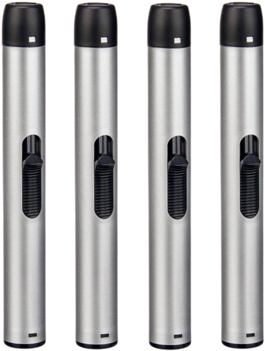 Kinvara Multifunctionele turbo brander - 4x - hervulbaar - 16 cm - mini gasbrander - stormaansteker