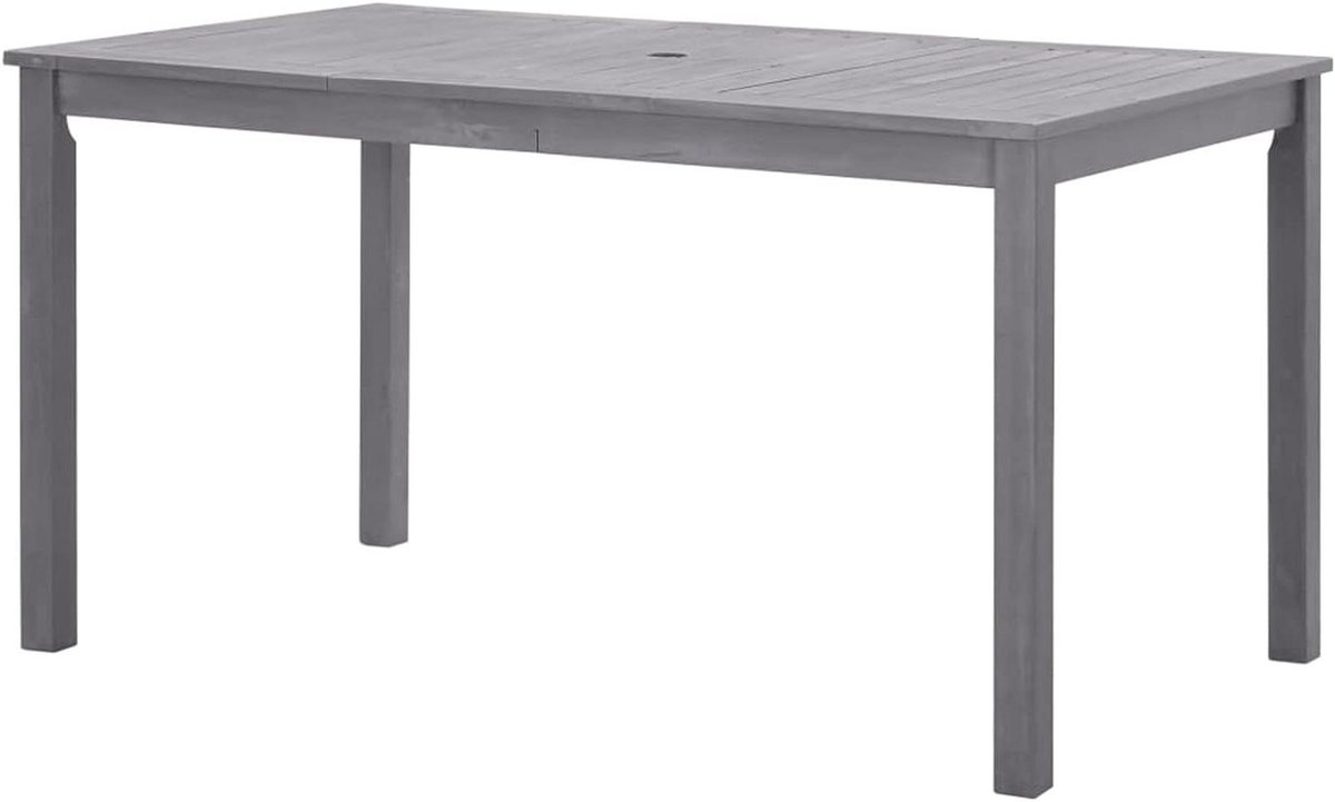 Tuintafel Acaciahout - Outdoor Salontafel Tuinmeubeltafel - Buiten dineren - Massief Hout - 140x80x74 cm - Grijs