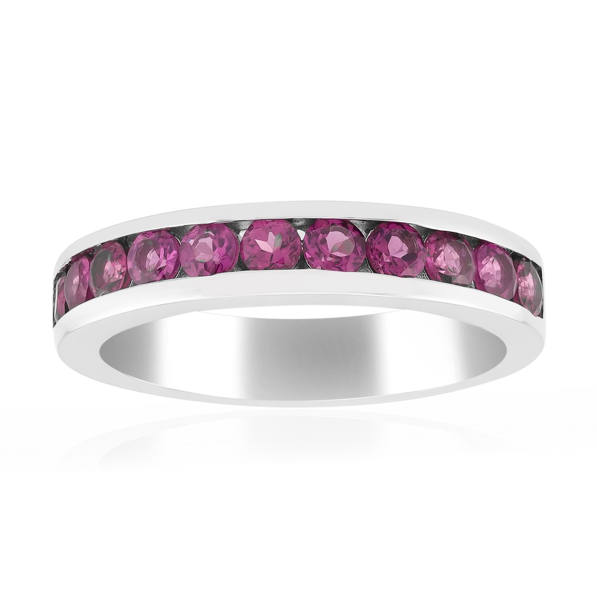 Cavill - Elegante 925 Sterling Zilveren Ring - 11 Ronde Rhodoliet Edelstenen 0,91 ct - Gerhodineerd - Handgemaakt Tanzanian Sieraden