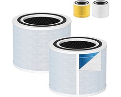 Set Van 2 Filter voor Luchtreiniger - Luchtreiniger Vervangingsfilters - 4-In-1-Filtersysteem - Met Actieve Kool - Adsorbeert Fijnstof (Pm2,5), Pollen, Stof en Pluisjes - Geschikt voor Luchtreinigers Uit De Levoit Core 300-Serie