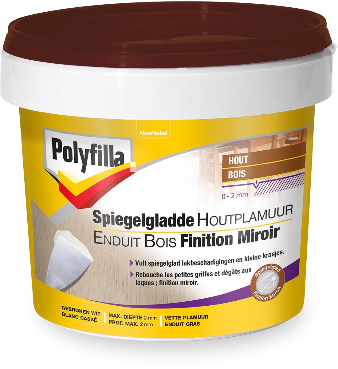 Polyfilla - Spiegelgladde Houtplamuur - Wit - 400 G