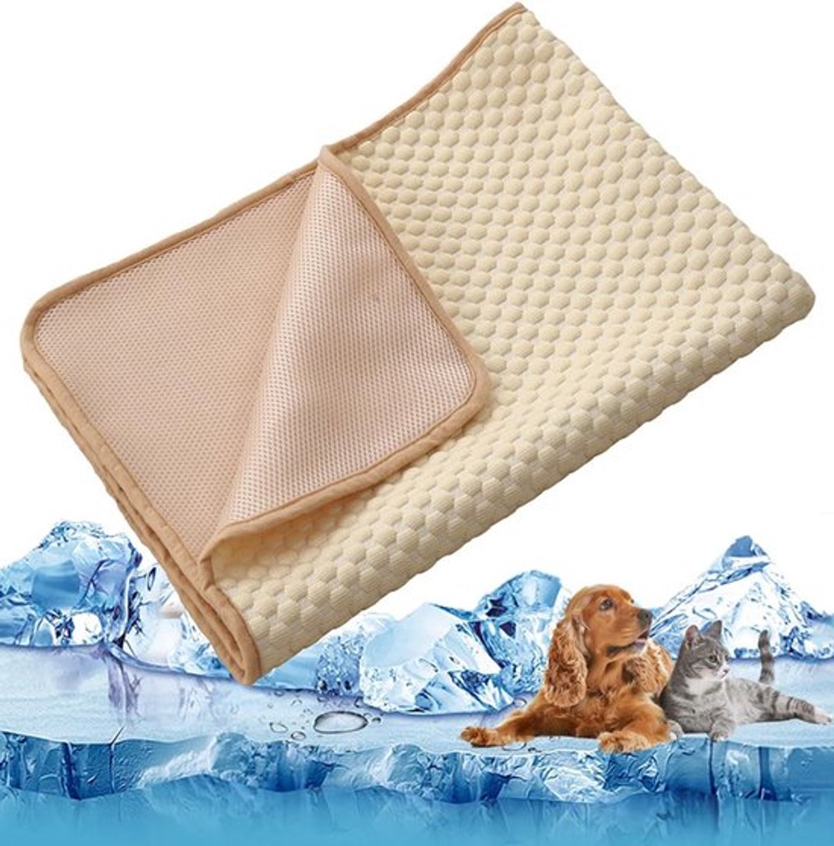 KZQ 2 Stuks Koelmatten Xl 100x75 Cm Ice Silk Wasbaar Herbruikbaar Voor Honden En Katten