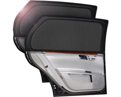Autozonwering voor Zijruit - 2 Stuks - Universele Zonnescherm Auto voor Baby en Kinderen - Elastische Raamhor - UV-Bescherming en Privacy - Geschikt voor 98% van de Voertuigen - Zwart