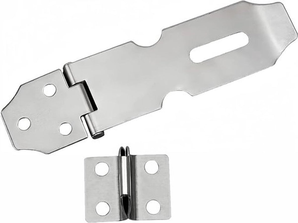 - Hangslot - Deurvergrendeling - Beveiliging - 4 Inch - Rvs - Hangslot Catch Nieten - Schuur Sluiting - Voor Deur Raamkast - Huisdier Kooi - Krat - Montage Accessoires