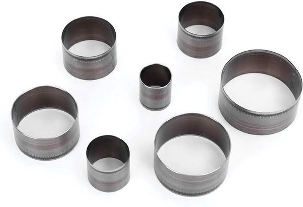 Leerpons Metaal - 7-delig Leerponsgereedschap - Circulaire perforator-stans - Leerbehandeling - Geschikt voor leer - Rond - 60 mm, Leerstansvorm, Leervorm, Leersnijders - Gatensnijder 45 mm