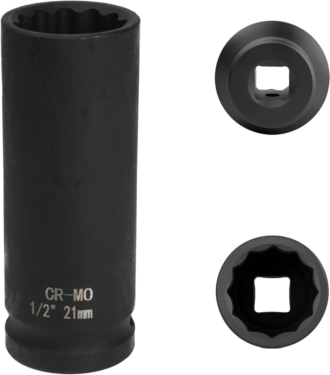 Dopsleutel 22 mm 1/2 inch 12-kant, slagdop van chroom-molybdeenstaal voor professioneel gebruik en duurzaamheid