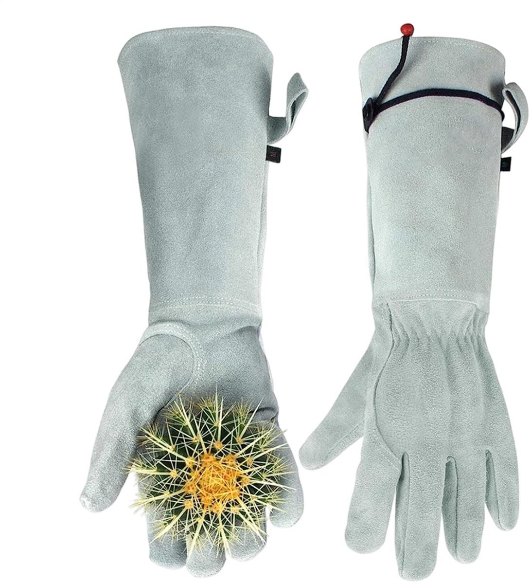 Ulisem - Doornbestendige tuinhandschoenen - Lange onderarmbescherming - Zacht leer met ergonomisch duimontwerp - Beschermt tegen rozen, cactussen en hulst - Slijtvast en ademend - Gemakkelijk schoon te maken - Voor tuinieren en landschapsonderhoud