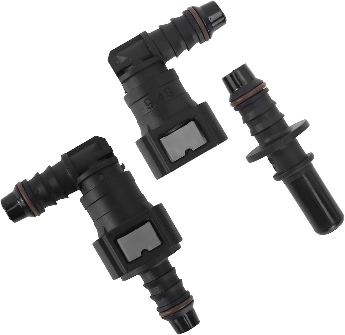Verbindingsstuk voor brandstofleiding, slangkoppeling 90° snelsluiting, 2 stuks, benzineslang en accessoires