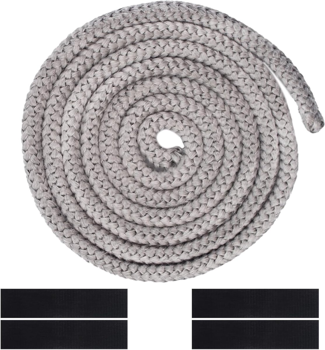 10 mm x 2.5 m Vuurplaatsafdichting van glasvezel met 4 hittebestendige afdichtingen voor open haard en kachel
