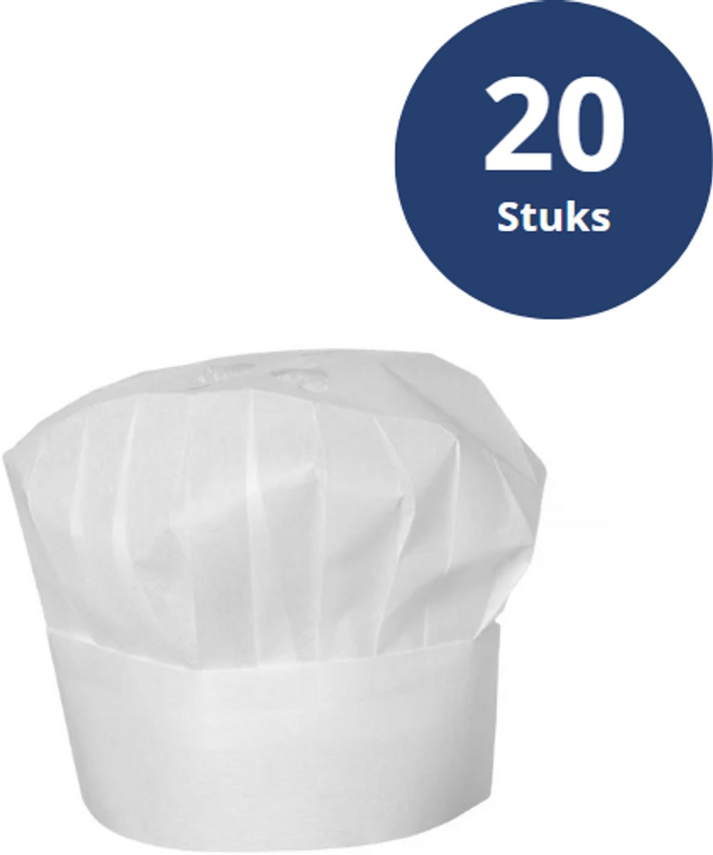 HENDI Koksmutsen – non-woven PP - Geperforeerde Kroon - Wit - 20 stuks -