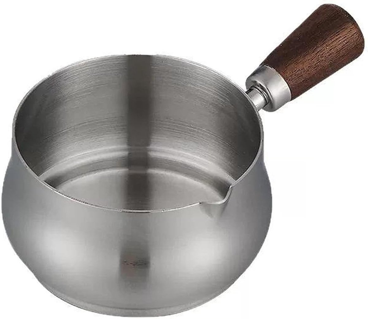 Roestvrijstalen espressokopjes met houten handvat, 180 ml, ideaal voor koffie, cappuccino en sauzen bereiden