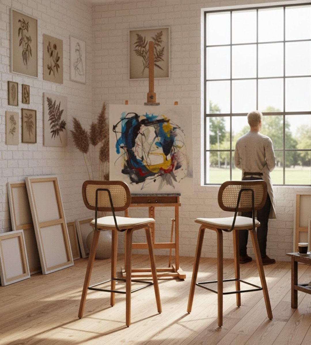 Design Barkrukken Set van 2 - Hoogteverstelbaar - 360° Draaibaar - Novihome