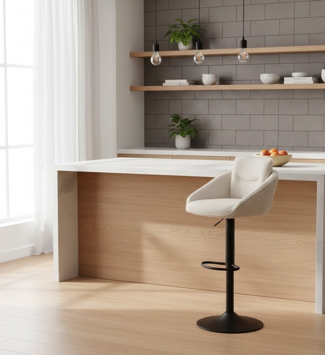 Design Barkrukken Set van 2 - Hoogteverstelbaar - 360° Draaibaar - Novihome