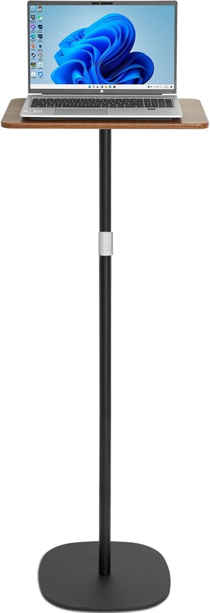 In hoogte verstelbare laptopstandaard en bedtafel - draagbare houten bureau voor thuiskantoor, ergonomisch en multifunctioneel, zwart
