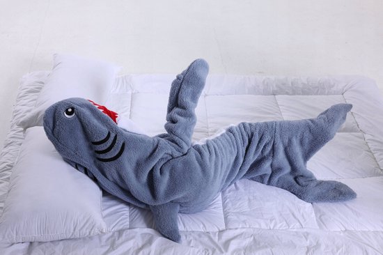 Merkloze Shark Slaapzak Onesie - Warm en gezellig voor kinderen en volwassenen van merkloze — afbeelding 4