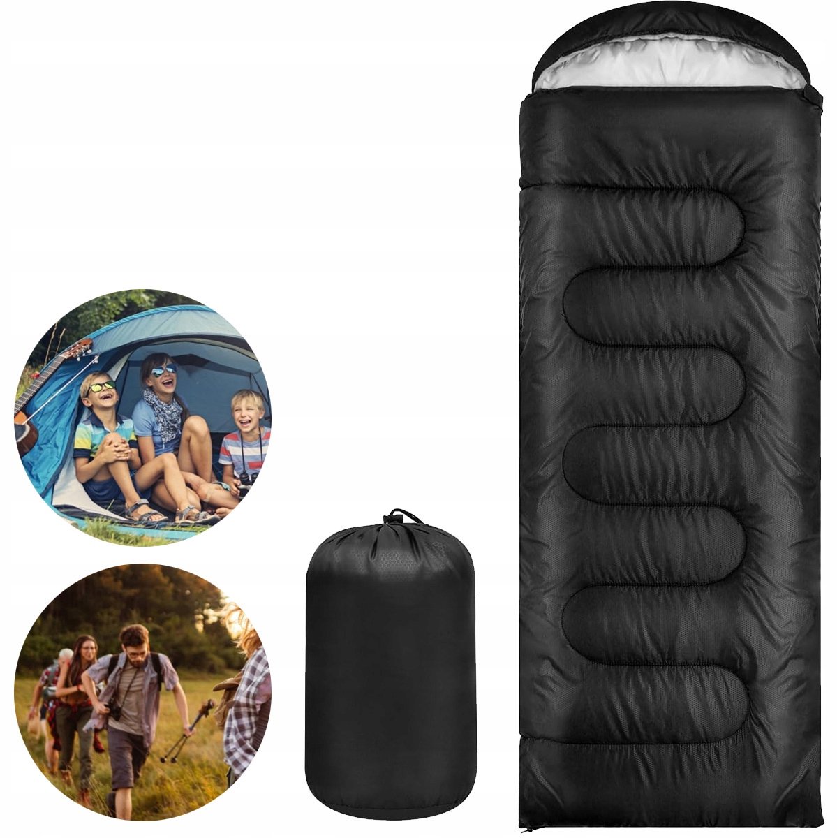 Merkloze Mummyslaapzak met Kap - 210cm - Warm & Lichtgewicht