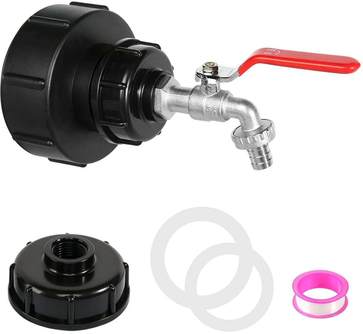 SolidKeus - IBC-tankafvoerkraan met Adapter voor Watercontainers