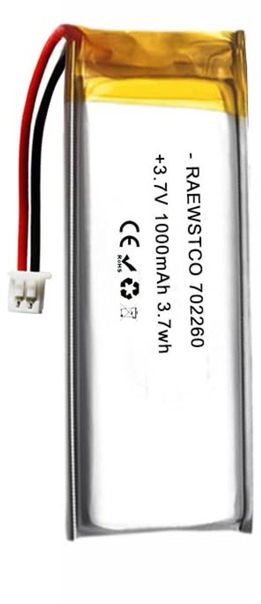 SolidKeus - 3,7 V 1000 mAh Lithiumbatterij voor Huidschrapers en Mini-Ventilatoren