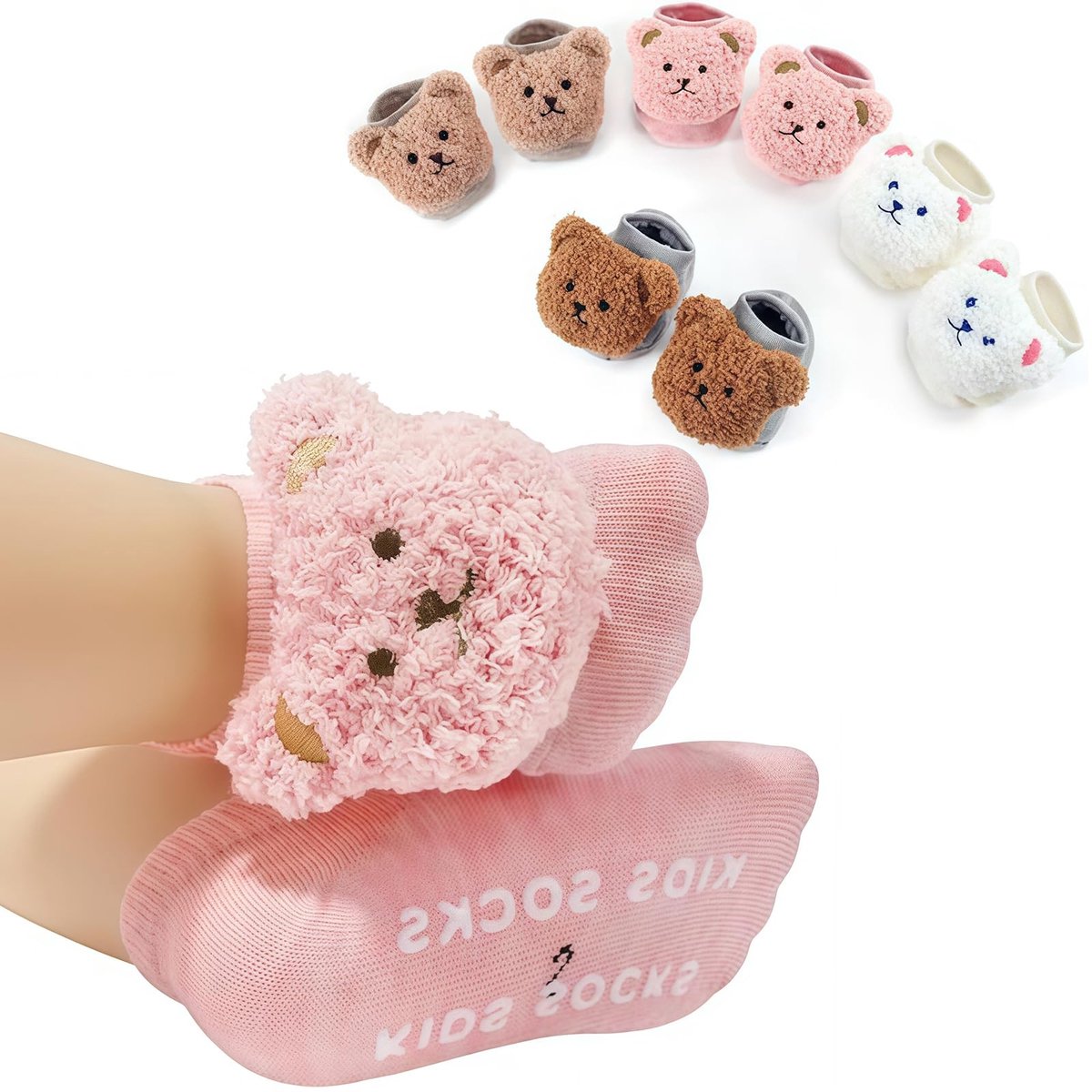 SolidKeus - Set van 4 Stopper Sokken voor Baby's met Antislip