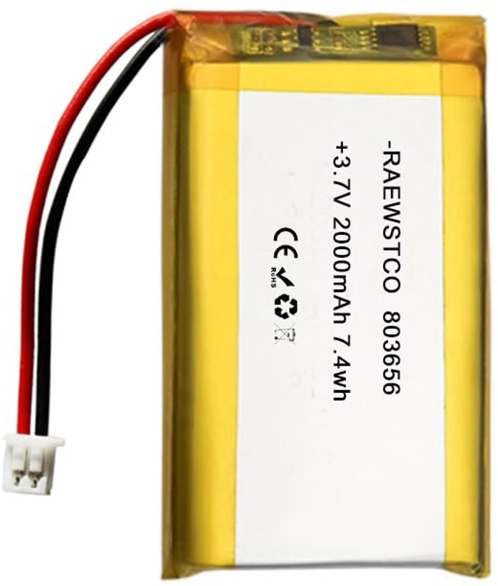 SolidKeus - 3.7V 2000 mAh Lithium Batterij voor Luchtreinigers en Detectieapparaten